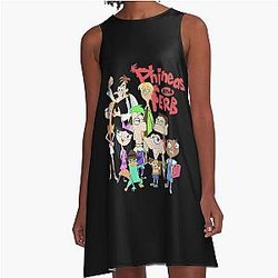 Phineas Ferb The Logo A-Line Dress