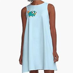 Perry the Platypus Baby from Phineas and Ferb A-Line Dress
