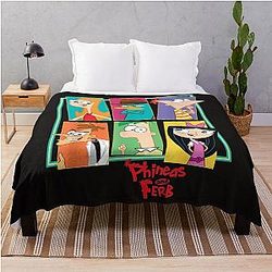 Disney Phineas Ferb Character Collage Throw Blanket