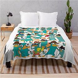 Perry the Platypus Phineas Ferb Throw Blanket
