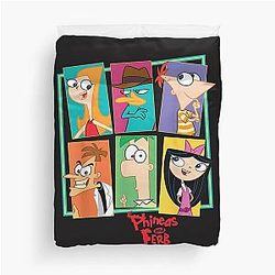 Disney Phineas & Ferb Character Collage Duvet Cover
