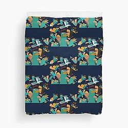 Perry the Platypus Phineas and Ferb Collage Design Duvet Cover