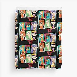 Disney Phineas Ferb Character Collage Duvet Cover