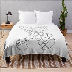 Pinocchio Sketch Throw Blanket