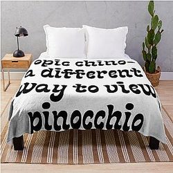 Funny Pinocchio Stickers Throw Blanket