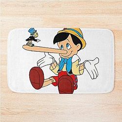 Jiminy Cricket is angry with Pinocchio Bath Mat