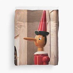 Giant Wooden Replica of Pinocchio in Venice Italy Duvet Cover