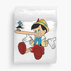 Jiminy Cricket is angry with Pinocchio Duvet Cover