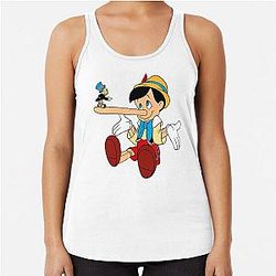 Jiminy Cricket is angry with Pinocchio Racerback Tank Top
