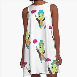 Jiminy Cricket Pinocchios conscience A Line Dress