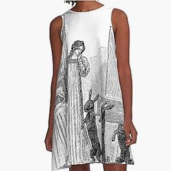 Four Rabbits and Pinocchio A line Dress