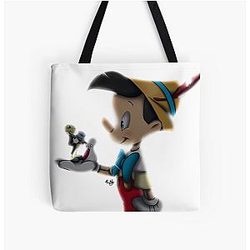 Pinocchio and Jiminy Cricket Tote Bag
