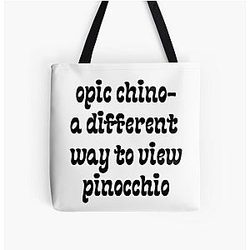 Funny Pinocchio Stickers Tote Bag
