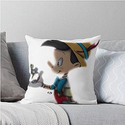 Pinocchio and Jiminy Cricket Throw Pillow
