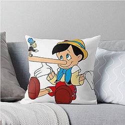 Jiminy Cricket Angry with Pinocchio Throw Pillow
