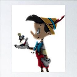 Pinocchio and Jiminy Cricket Poster