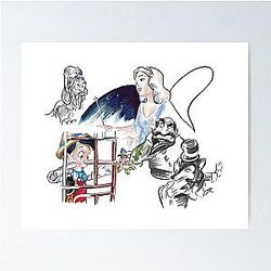 Story Lines Pinocchio Characters Poster