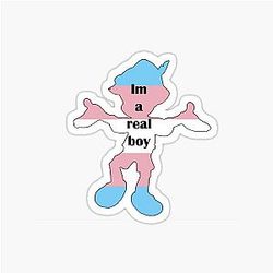 Pinocchio Trans Pride - I'm a Boy Sticker