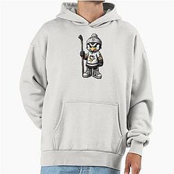 Penguin Wearing a Pittsburgh Penguins Hockey Hoodie