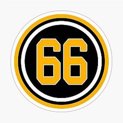 Mario Lemieux Number 66 Jersey Pittsburgh Penguins Sticker