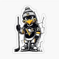 Penguin Wearing a Pittsburgh Penguins Hockey Jersey