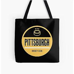 Art Pittsburgh Penguins Over Print Tote Bag