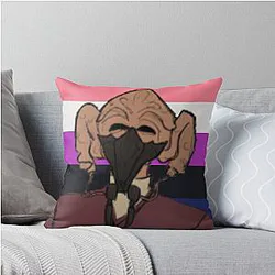 Genderfluid Plo Koon throw pillow