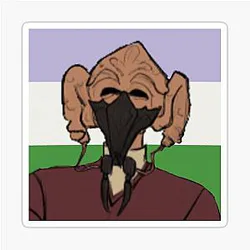 Genderqueer Plo Koon sticker