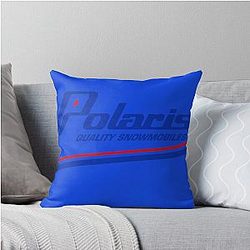 Polaris Vintage Snowmobiles Throw Pillow