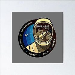 Polaris Dawn Mission Patch vintage look Poster