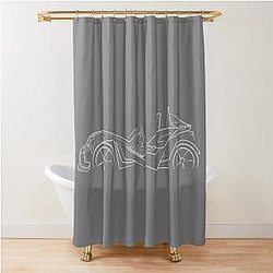 Polaris Slingshot Profile Stencil White Shower Curtain