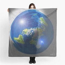 Flat Earth with Sun and Polaris Scarf
