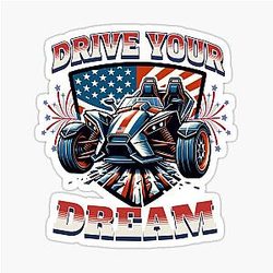 Polaris Slingshot T-Shirt, American Flag Sticker