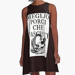 I'd Rather be a Pig than a Fascist - Porco Rosso A-Line Dress