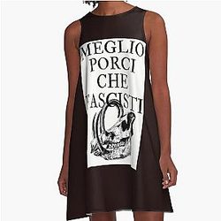 I'D Rather Be A Pig Than A Fascist Porco Rosso A-Line Dress