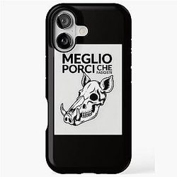Meglio be a pig than a fascist - Porco Rosso iPhone Tough Case