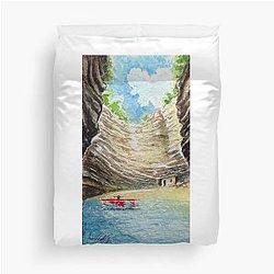 Secret Cove of Porco Rosso Duvet Cover
