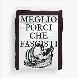 Meglio Porci Che Fascisti (I'd rather be a pig than a fascist) Porco Rosso Duvet Cover