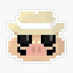 Pixel art of Porco Rosso sticker