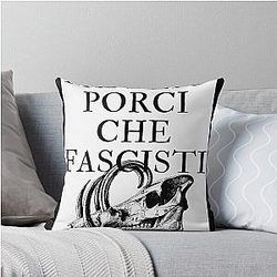Meglio I'd Rather Be a Pig Than a Fascist Porco Rosso Throw Pillow
