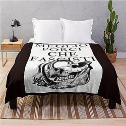 Meglio Porci Che Fascisti - Porco Rosso Throw Blanket
