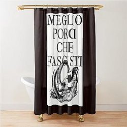 Meglio Porco Che Fascista Porco Rosso Shower Curtain
