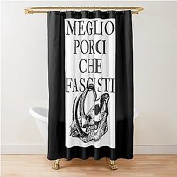 Meglio Più Quasi Porco Fascista Rather Be Pig Than Fascist - Porco Rosso Shower Curtain
