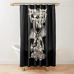 Power Trip Band Vintage Shower Curtain