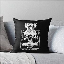 Power Trip Merch Skull Throw Pillow