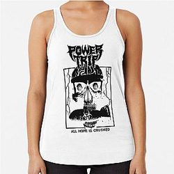 Power Trip Merch Crushed Skull Racerback Tank Top