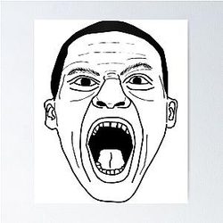 Russell Westbrook Primal Scream Face of Fury Black White Minimalist Design Poster