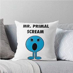 Mr. Primal Scream Throw Pillow