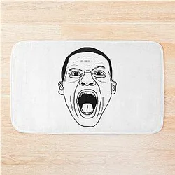 RUSSELL WESTBROOK FACE OF FURY BLACK WHITE MINIMALIST DESIGN Bath Mat