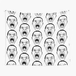 Russell Westbrook Primal Scream Face of Fury Black and White Minimalist Design Tapestry